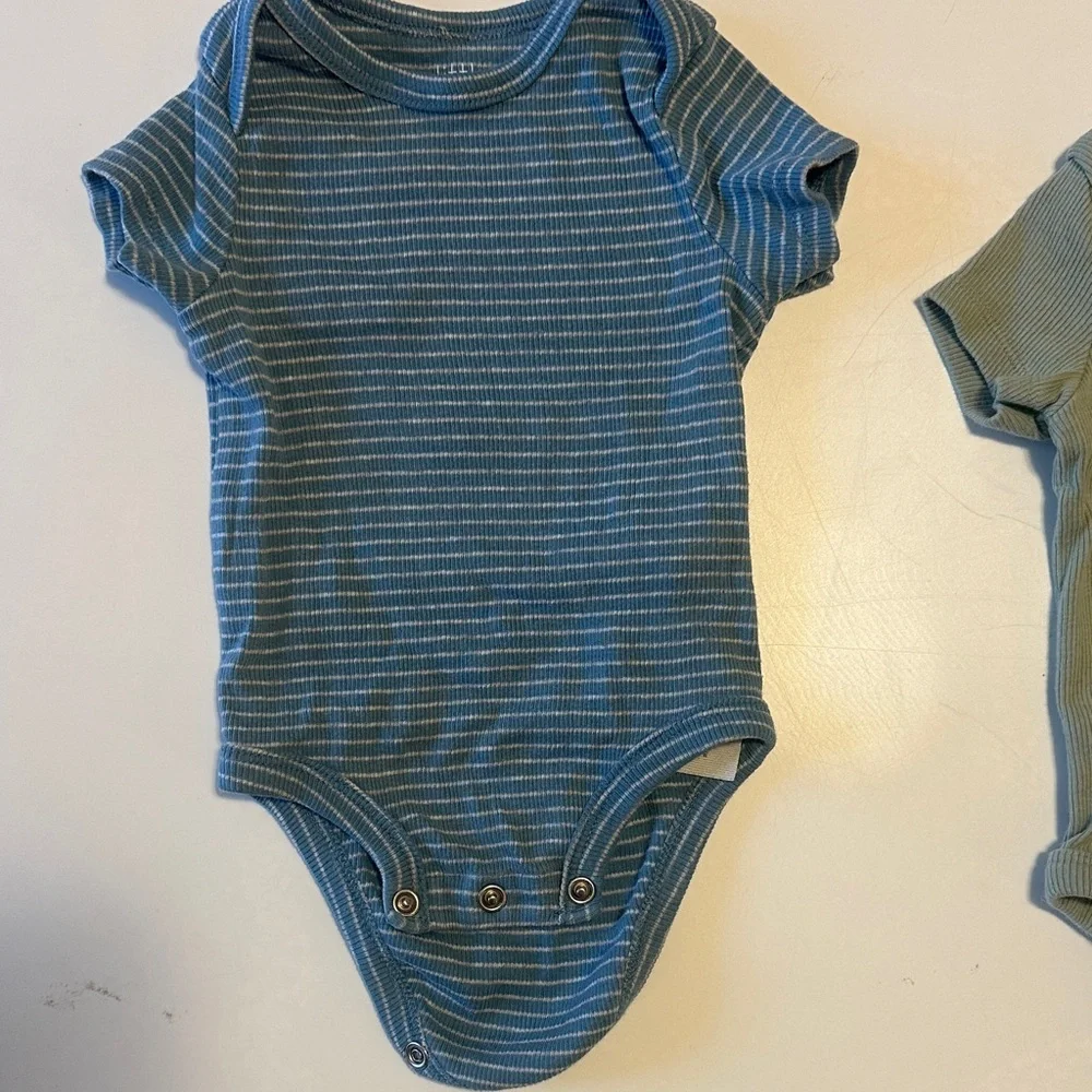 Cozy Blue and Green Striped Bodysuits